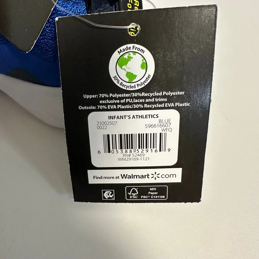 Baby Boys Athletic Works Blue White Sneakers Size 2 Months NEW NWT 3 Months